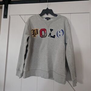 Polo by Ralph Lauren Gray Multi-Color Logo Sweater